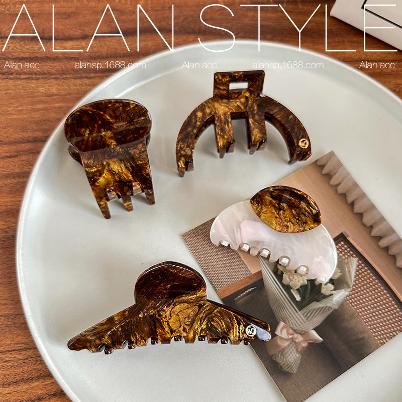 Wholesale France Acetic Acid High-end Wood Grain Color Shark Clip